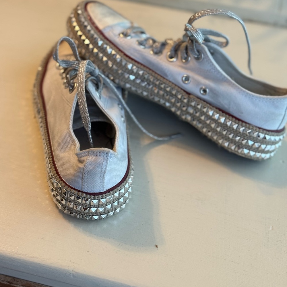 Studded Silver Women's Sneakers
